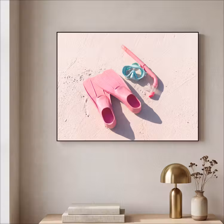 Art Frame - Snorkelset - Strand - Zomer - Roze — 3