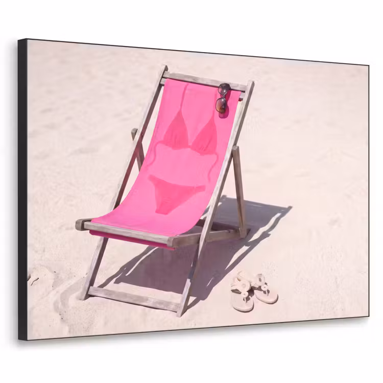 Art Frame - Strand - Ligstoel - Badkleding - Zomer - Roze — 1