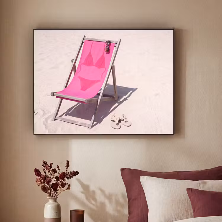 Art Frame - Strand - Ligstoel - Badkleding - Zomer - Roze — 2