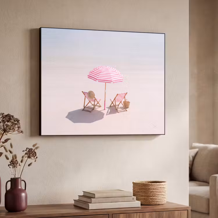 Art Frame - Strand - Parasol - Ligstoel - Zomer - Roze — 4