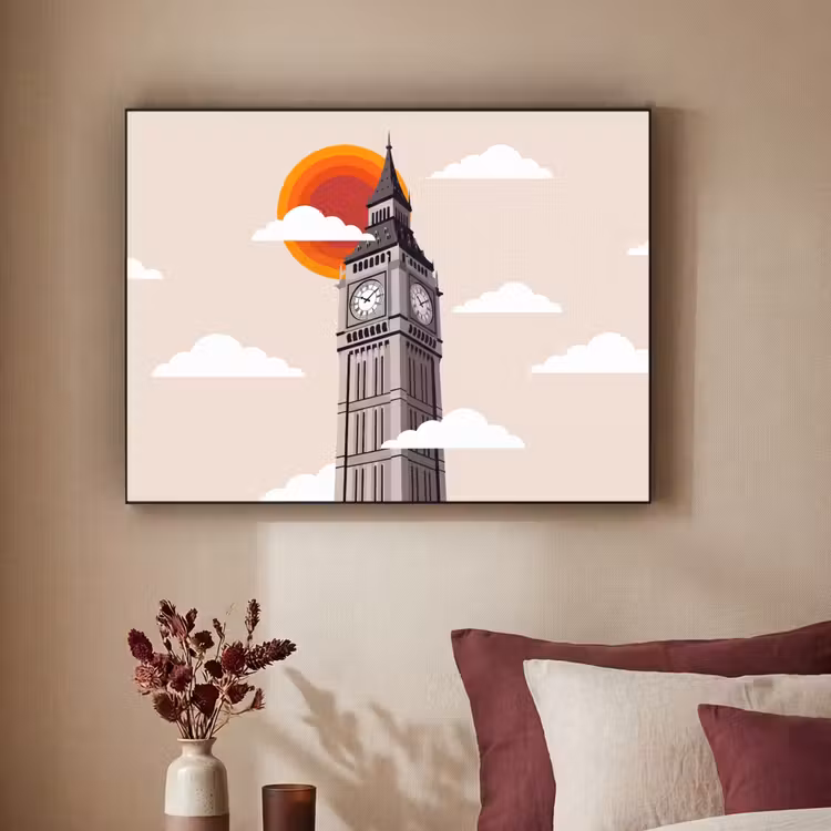 Art Frame - Toren - Klok - Londen - Architectuur - Retro — 2