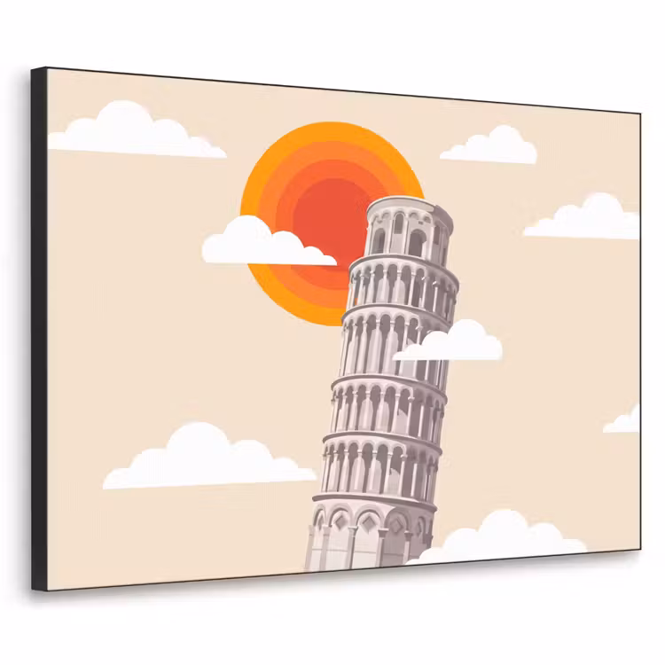 Art Frame - Toren - Pisa - Architectuur - Minimalistisch - Beige — 1