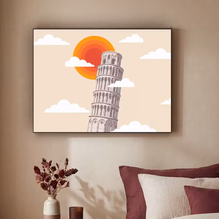 Art Frame - Toren - Pisa - Architectuur - Minimalistisch - Beige — 2