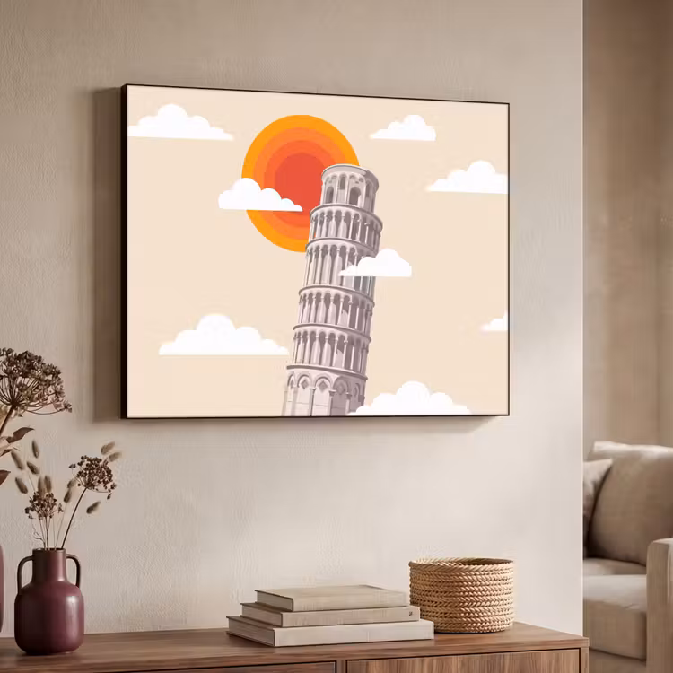 Art Frame - Toren - Pisa - Architectuur - Minimalistisch - Beige — 4