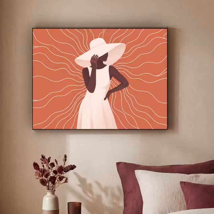 Art Frame - Vrouw - Hoed - Portret - Modern - Beige — 2