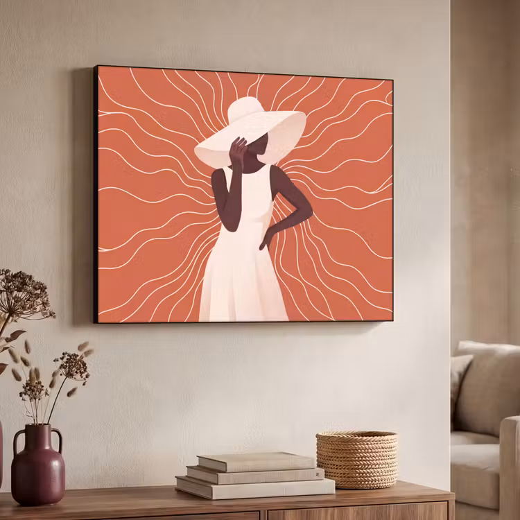 Art Frame - Vrouw - Hoed - Portret - Modern - Beige — 4