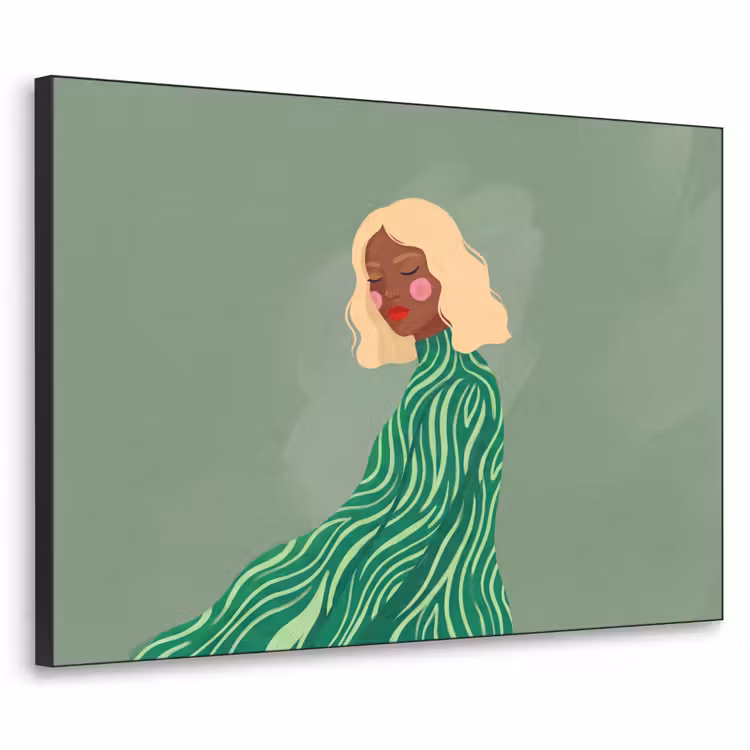 Art Frame - Vrouw - Portret - Illustratie - Modern - Groen — 1