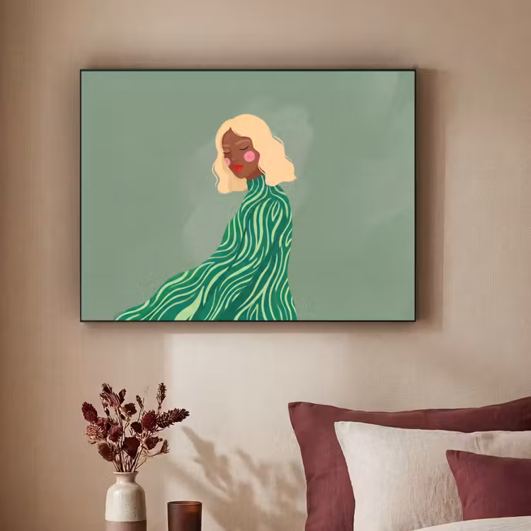 Art Frame - Vrouw - Portret - Illustratie - Modern - Groen — 2