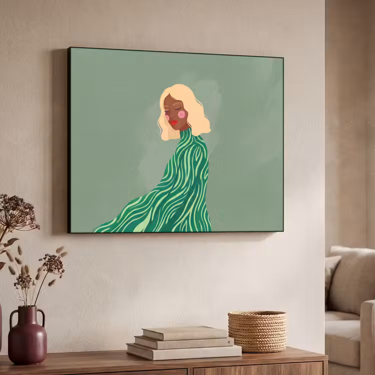 Art Frame - Vrouw - Portret - Illustratie - Modern - Groen — 4