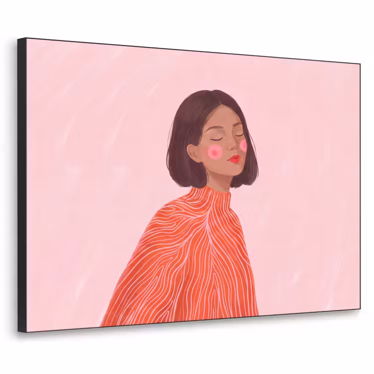 Art Frame - Vrouw - Portret - Modern - Kunst - Roze — 1