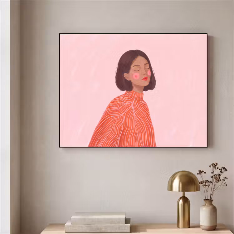 Art Frame - Vrouw - Portret - Modern - Kunst - Roze — 3