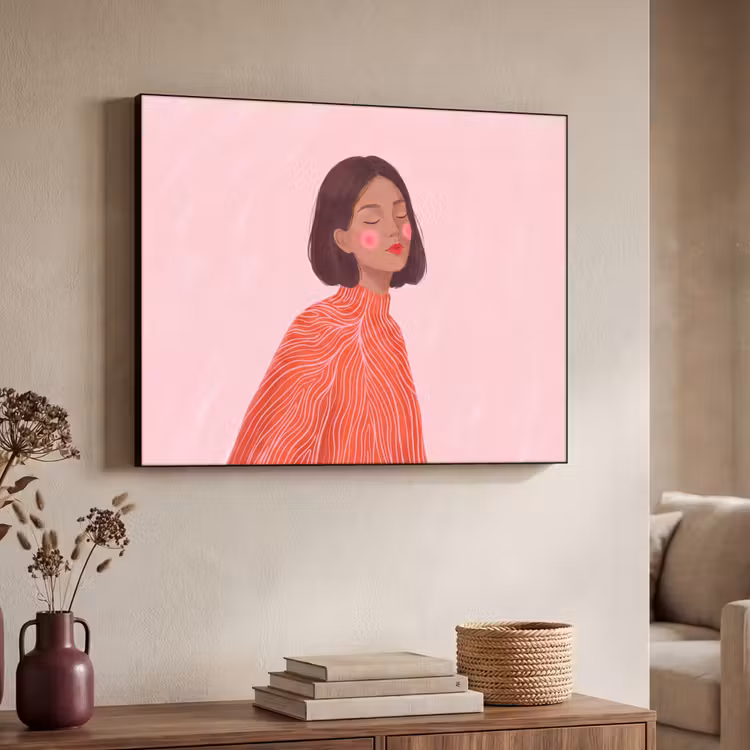 Art Frame - Vrouw - Portret - Modern - Kunst - Roze — 4