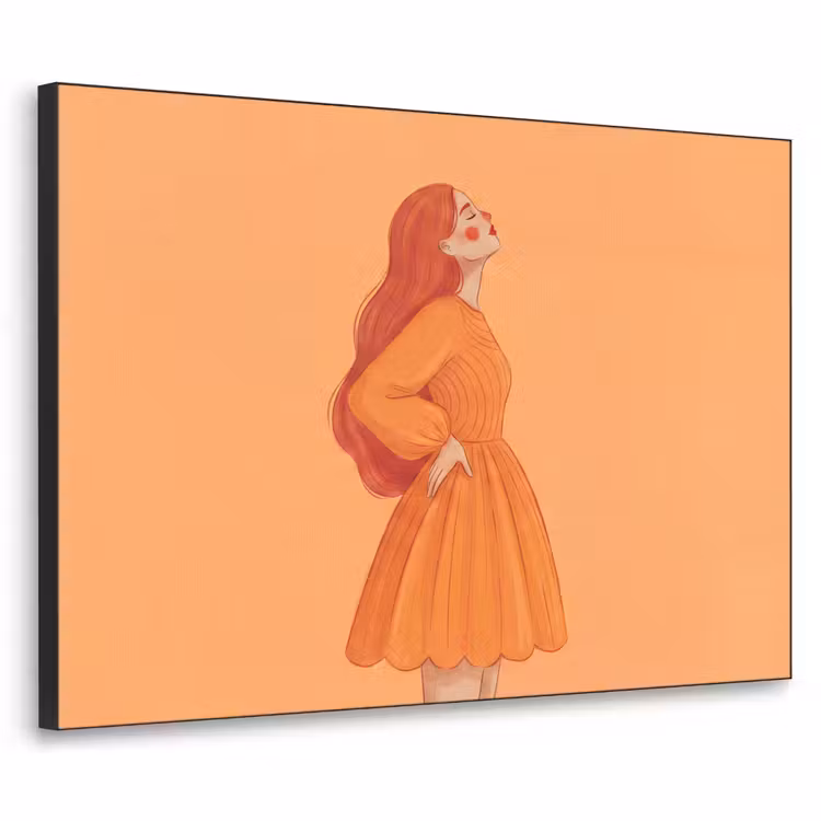 Art Frame - Vrouw - Profiel - Mensen - Modern - Oranje — 1