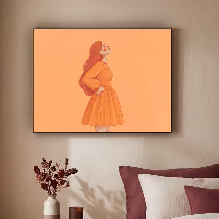 Art Frame - Vrouw - Profiel - Mensen - Modern - Oranje — 2