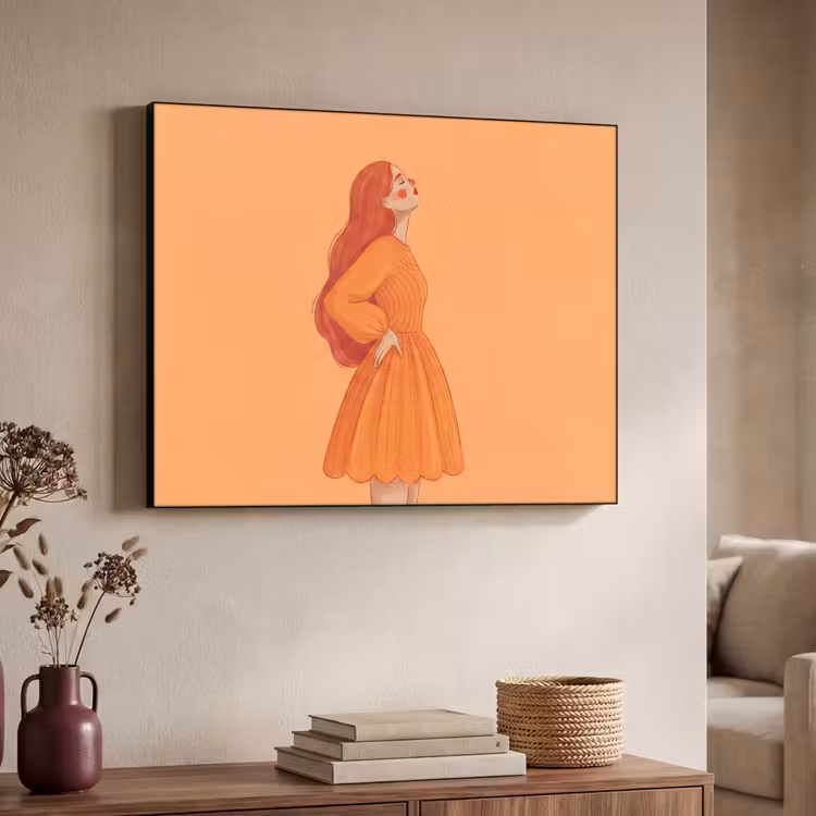 Art Frame - Vrouw - Profiel - Mensen - Modern - Oranje — 4