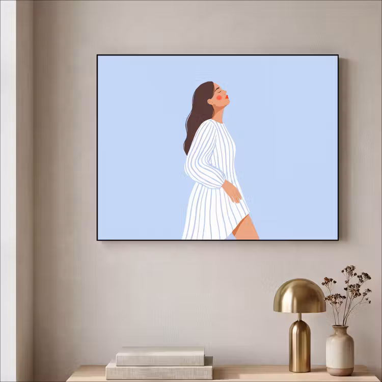 Art Frame - Vrouw - Profiel - Rust - Modern - Illustratie — 3