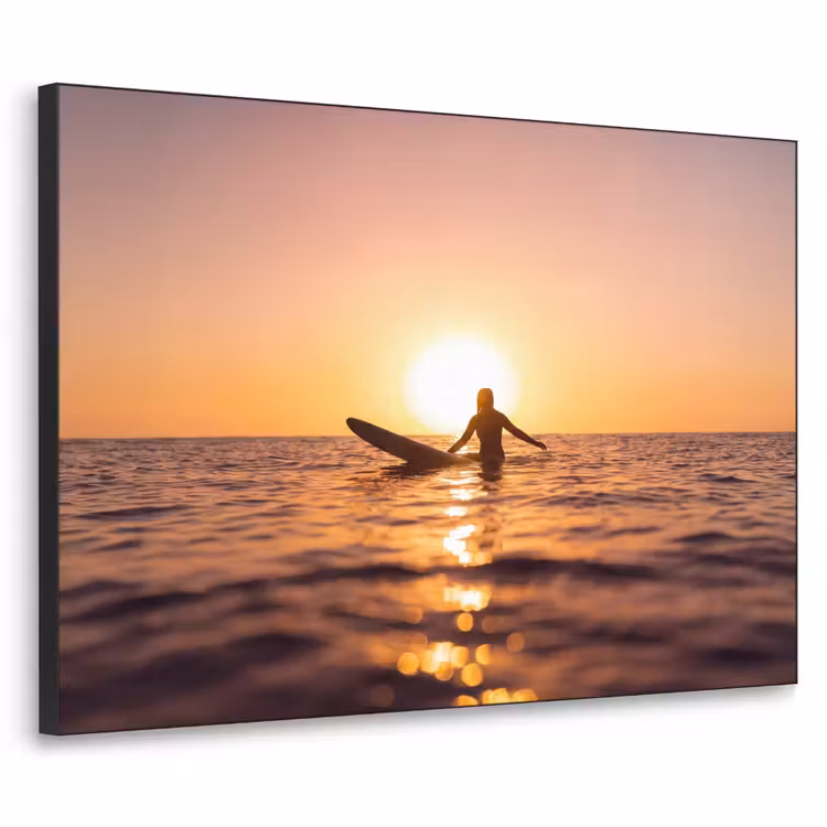 Art Frame - Persoon - Surfen - Zonsondergang - Zee - Oranje — 1
