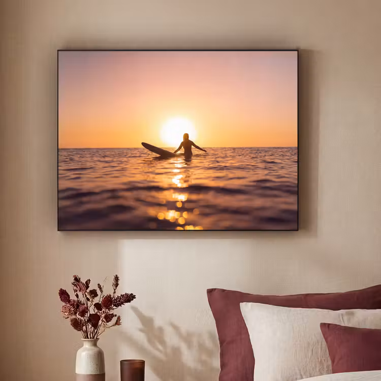 Art Frame - Persoon - Surfen - Zonsondergang - Zee - Oranje — 2