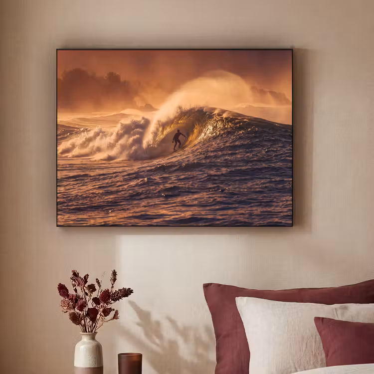 Art Frame - Surfer - Golf - Oceaan - Sport - Oranje — 2