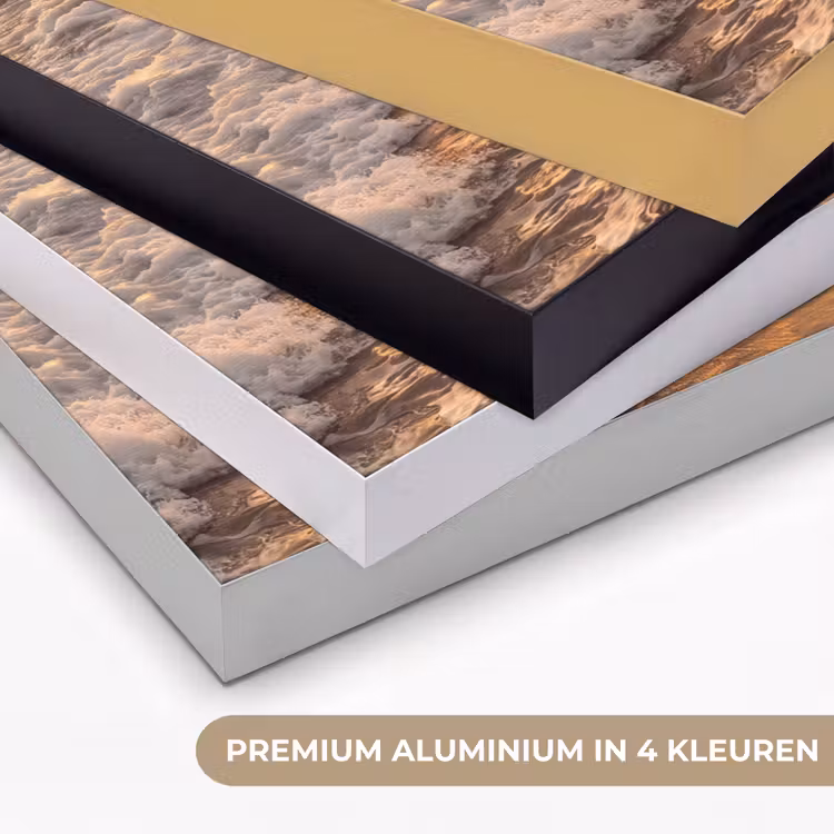 Art Frame - Surfer - Strand - Zonsondergang - Oceaan - Goud — 5