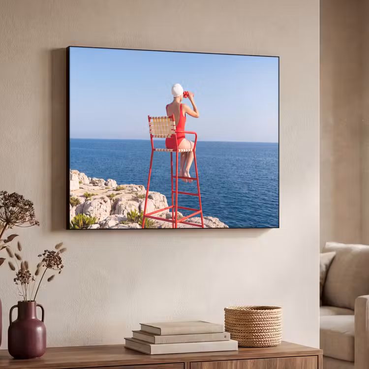 Art Frame - Vrouw - Zee - Kust - Verrekijker - Rood — 4