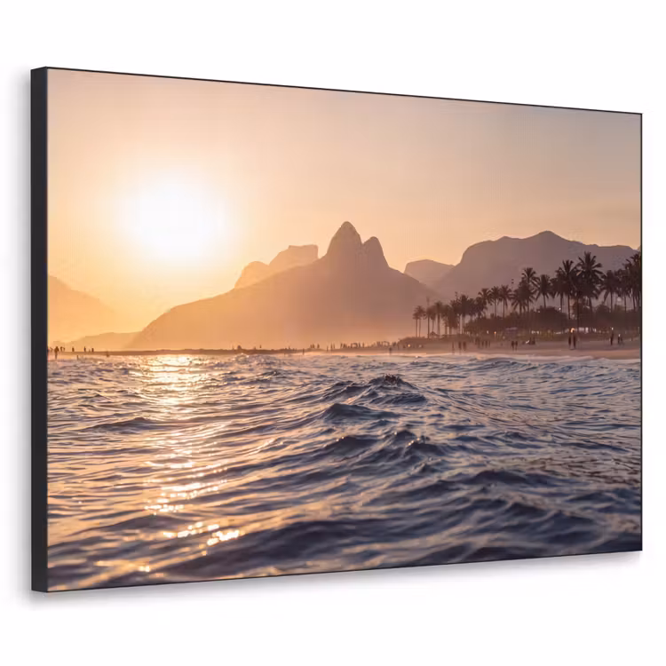 Art Frame - Zee - Golven - Zonsondergang - Kust - Goud — 1