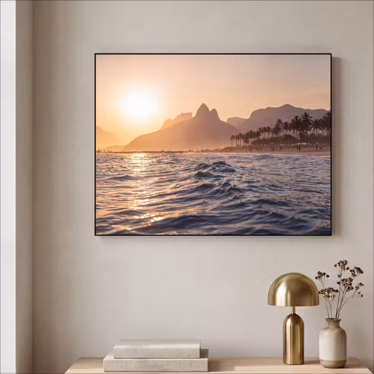 Art Frame - Zee - Golven - Zonsondergang - Kust - Goud — 3