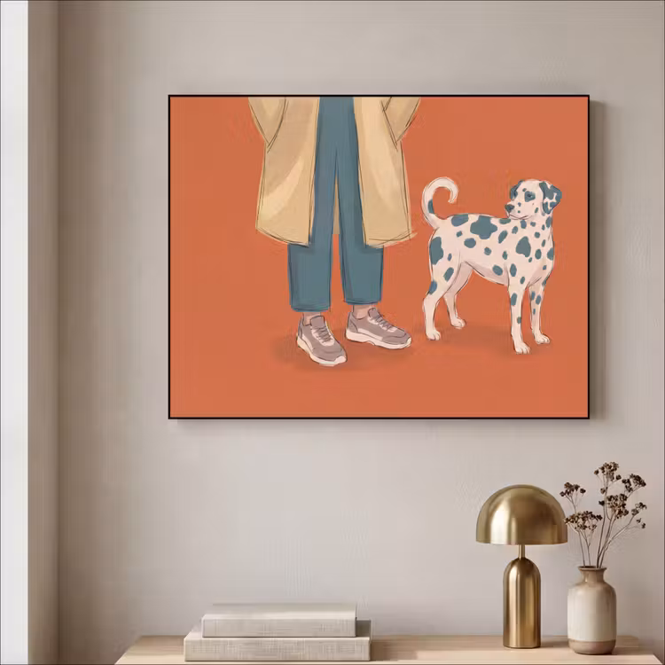 Art Frame - Persoon - Hond - Dieren - Illustratie - Modern — 3