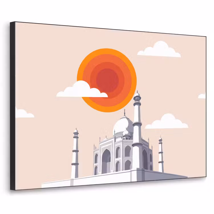 Art Frame - Taj Mahal - Zon - Koepel - Architectuur - India - Grafisch — 1