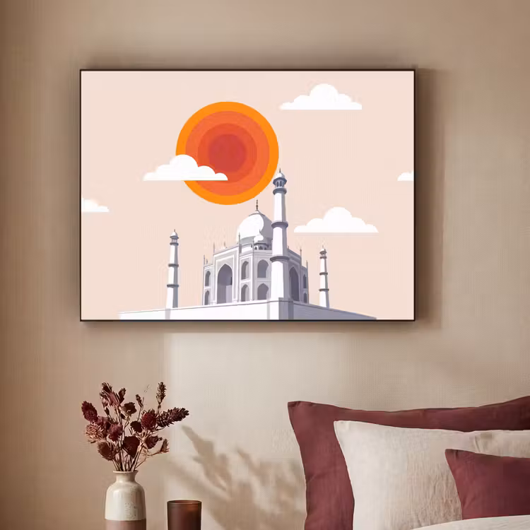 Art Frame - Taj Mahal - Zon - Koepel - Architectuur - India - Grafisch — 2