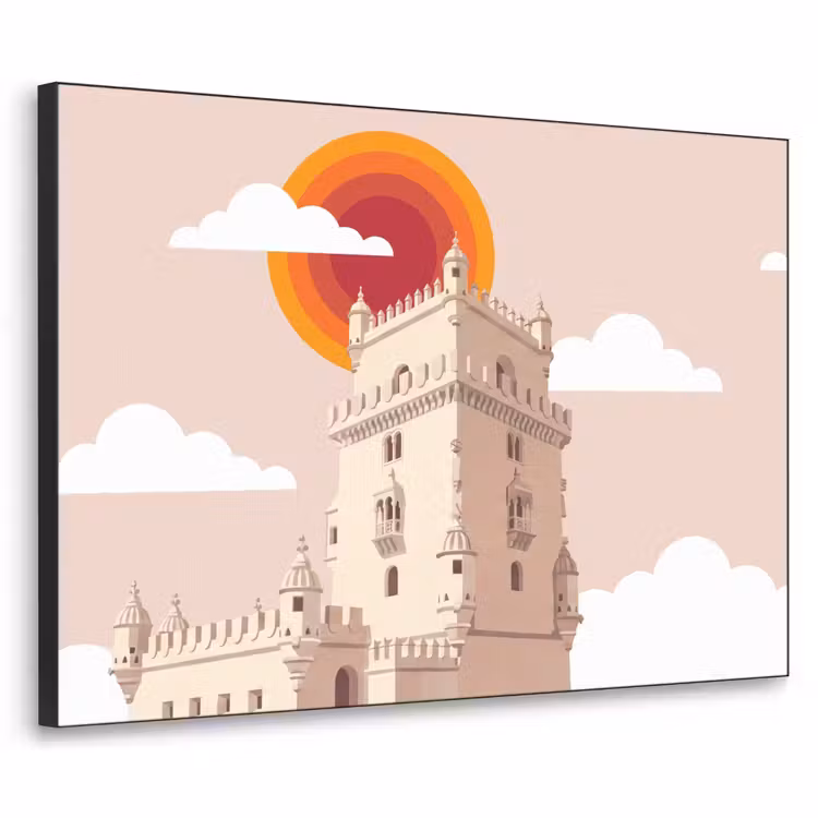 Art Frame - Toren - Rivier - Architectuur - Modern - Oranje — 1