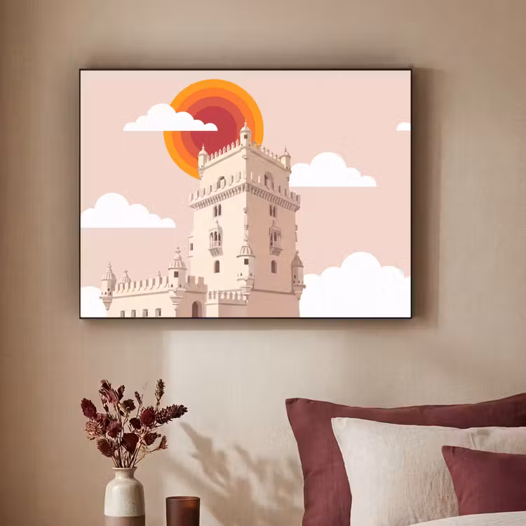Art Frame - Toren - Rivier - Architectuur - Modern - Oranje — 2