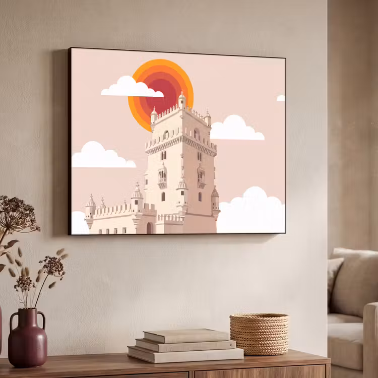 Art Frame - Toren - Rivier - Architectuur - Modern - Oranje — 4