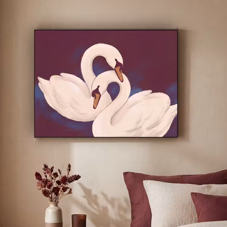 Art Frame - Vogel - Koppel - Liefde - Abstract - Wit — 2