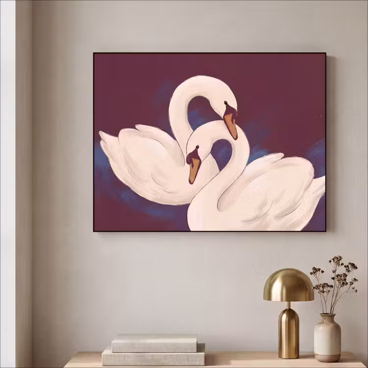 Art Frame - Vogel - Koppel - Liefde - Abstract - Wit — 3