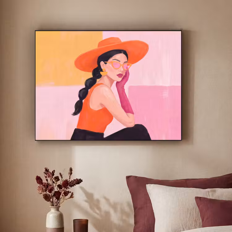 Art Frame - Vrouw - Hoed - Mode - Modern - Oranje — 2