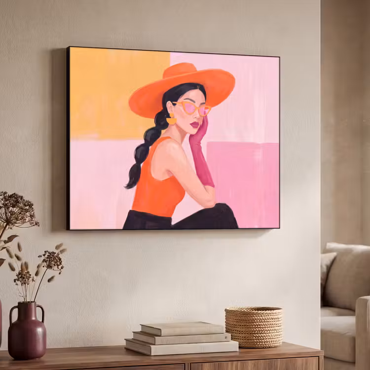 Art Frame - Vrouw - Hoed - Mode - Modern - Oranje — 4