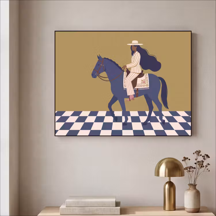 Art Frame - Vrouw - Paard - Rijden - Modern - Abstract — 3
