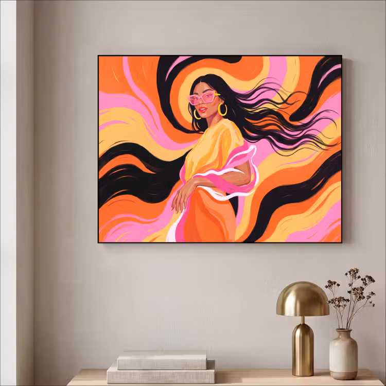 Art Frame - Vrouw - Zonnebril - Abstract - Kleurrijk — 3
