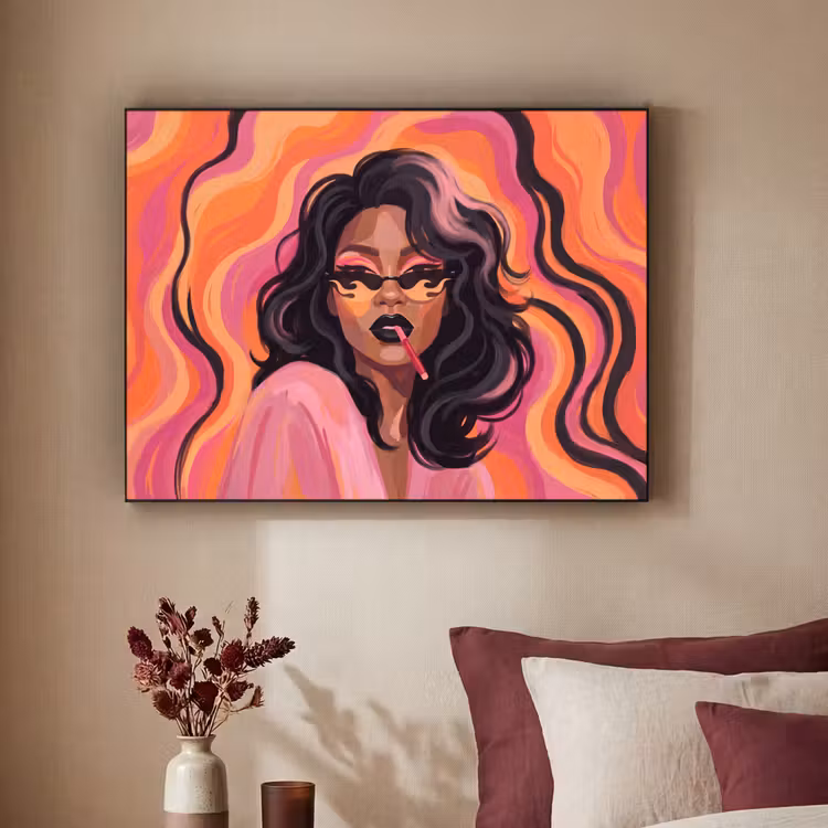 Art Frame - Vrouw - Zonnebril - Modern - Portret - Oranje — 2