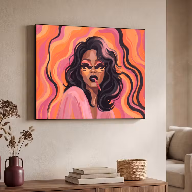 Art Frame - Vrouw - Zonnebril - Modern - Portret - Oranje — 4