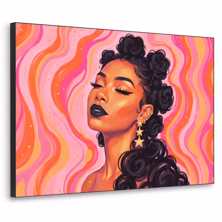 Art Frame - Vrouw - Portret - Abstract - Kleurrijk - Roze — 1