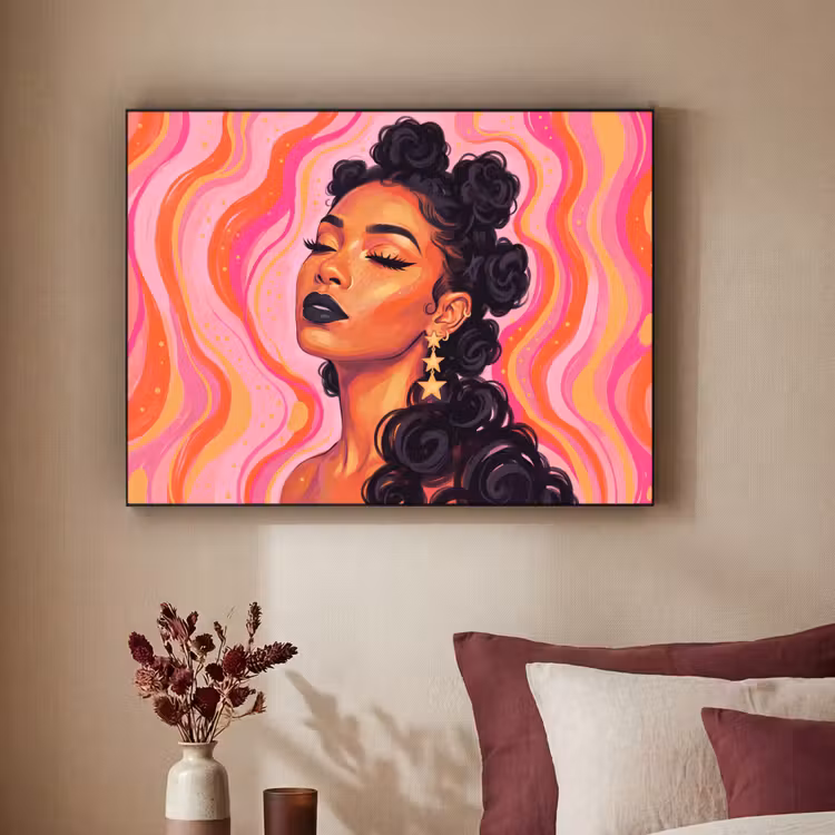 Art Frame - Vrouw - Portret - Abstract - Kleurrijk - Roze — 2