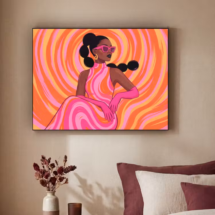 Art Frame - Vrouw - Portret - Kunst - Abstract - Roze — 2