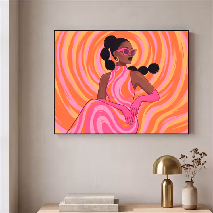 Art Frame - Vrouw - Portret - Kunst - Abstract - Roze — 3