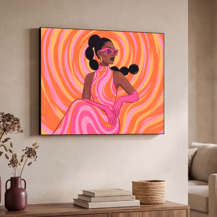 Art Frame - Vrouw - Portret - Kunst - Abstract - Roze — 4