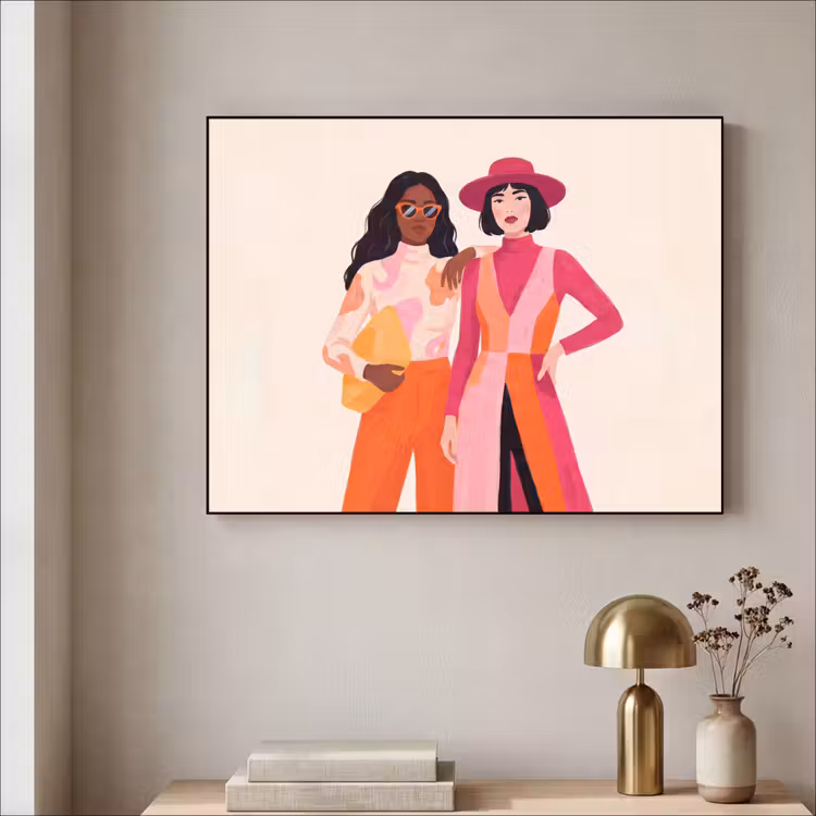 Art Frame - Vrouw - Twee - Mode - Abstract - Kleurrijk — 3