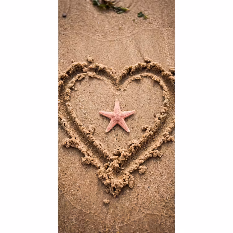 Behang - Dieren - Hart - Strand - Zand - Roze — 2