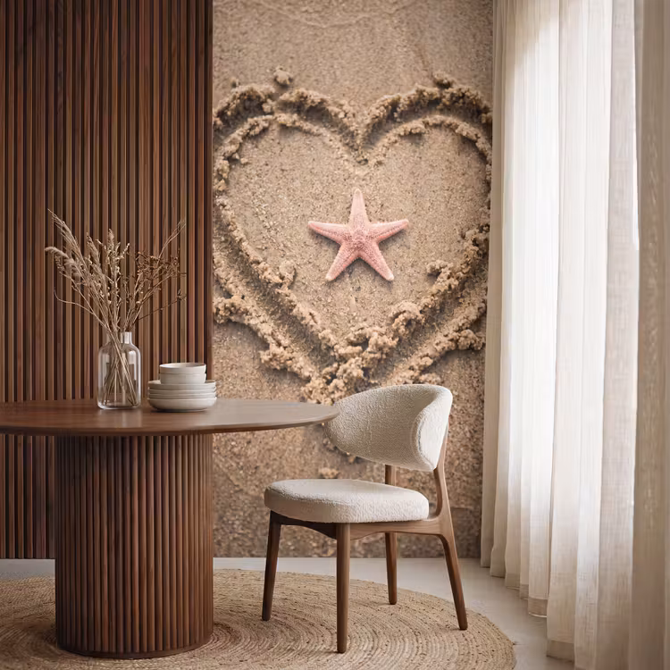 Behang - Dieren - Hart - Strand - Zand - Roze — 4