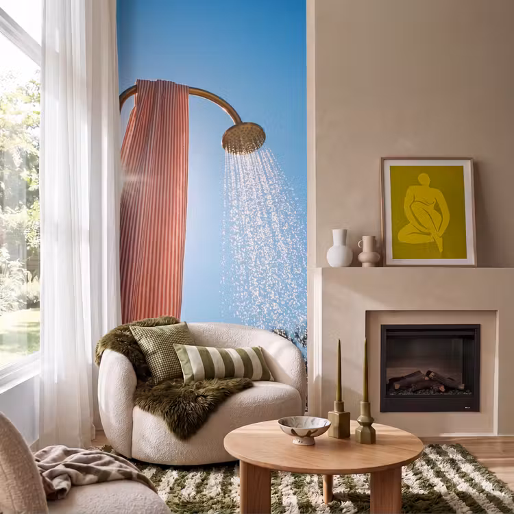 Behang - Douche - Water - Zomer - Blauw — 1